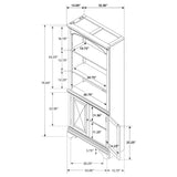 Hartshill 78-inch 3-Shelf Cabinet Bookcase Burnished Oak