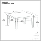 Eastwood - Square Dining Table - Java Brown