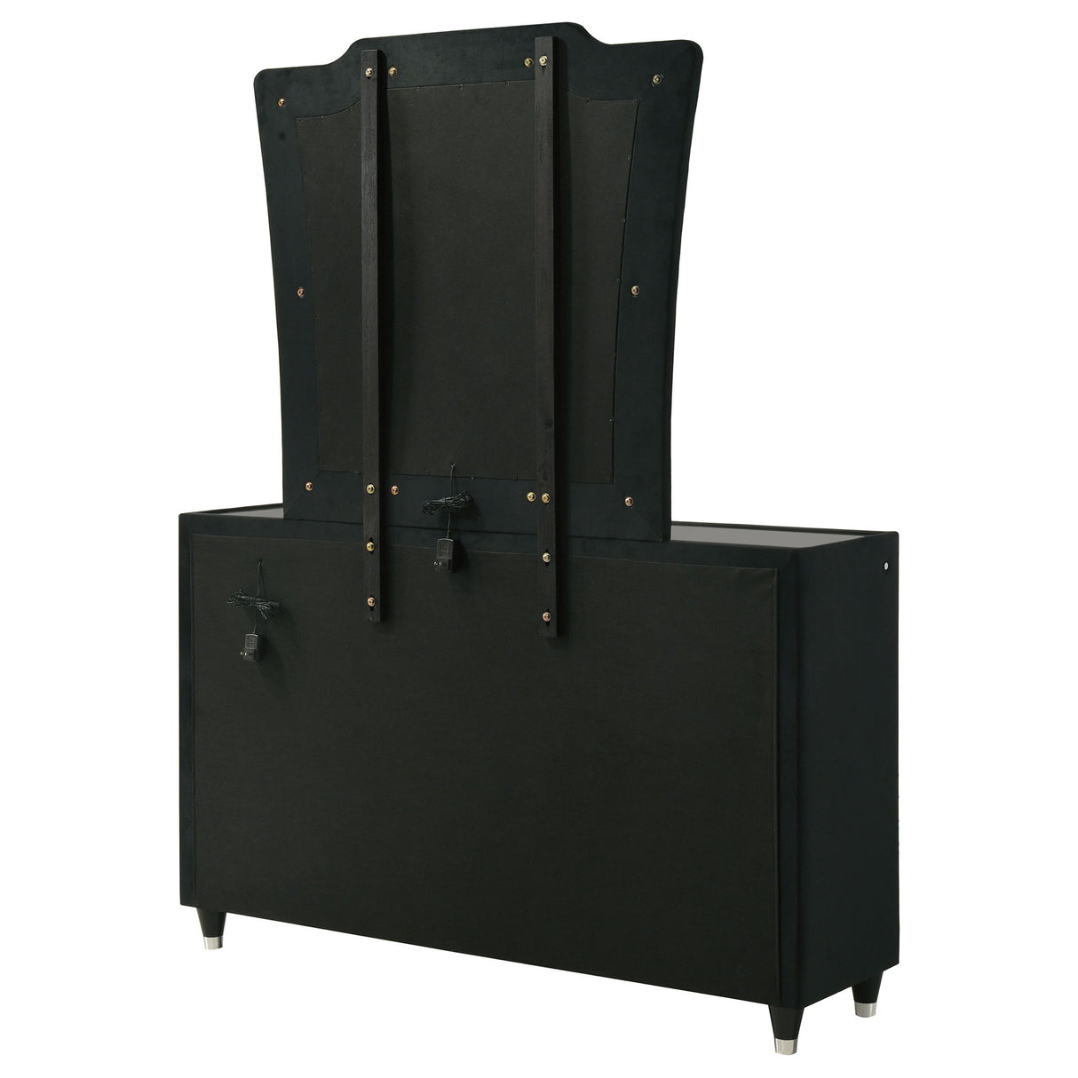 Mika - 8 Drawer LED Dresser With Mirror - Black
