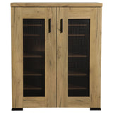 Door Accent Cabinet With Screens - Brown