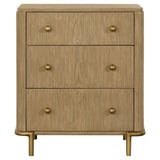 3 Drawer Nightstand With USB Ports - Brown