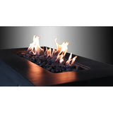 Outdoor Fire Pit Table Garden Heater Modern Concrete Steel 60x24in Dark Gray