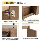 Sleek Design Freestanding Bathroom Vanity With Sink, Soft Close Door