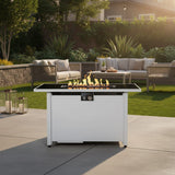 Fire Pit Table Outdoor Patio Heater 50000 BTU Stainless Steel 42x25in