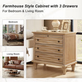 Nightstand With Charging Station, Bedside Table, 3 Drawers, USB And Type - C Ports