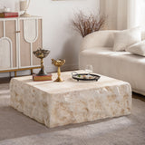 Square Coffee Table Design Living Room Office Furniture - Light Beige