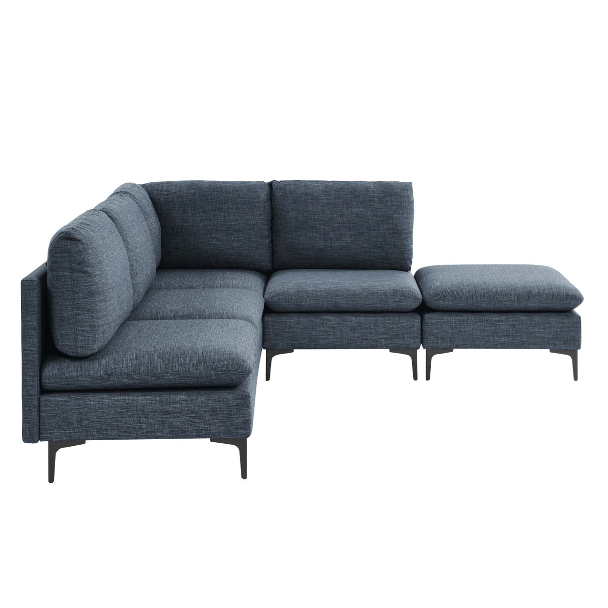 Upholstered Modular Sectional With Tall Legs, Medium Firm Seat