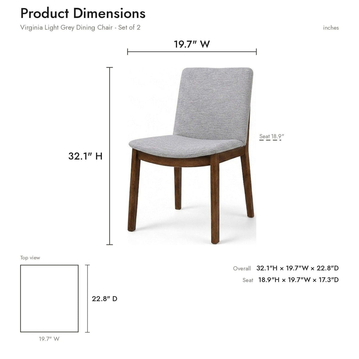 Laura - Mid-Century Modern Solid Wood Dining Chair (Set of 2)