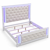 Opium - King Size Tufted Bed - White