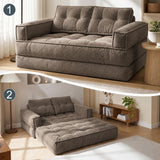 2 Seater Modular Corduroy Sofa With Chaise Lounge For Living Room