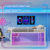 Loft Bed With Built In Desk, LED Light Strip