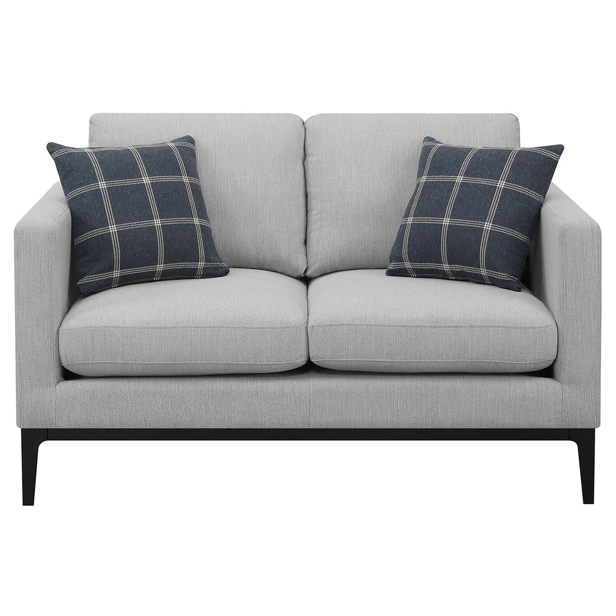 Saba - Cushion Back Loveseat With Pillow Top Arms - Light Gray