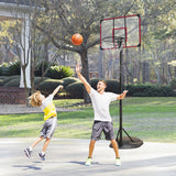 Portable Basketball Hoop System Stand, Height Adjustable For Indoor / Outdoor - Red