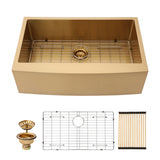 Farmhouse Kitchen Sink, Stainless Steel, Apron Front