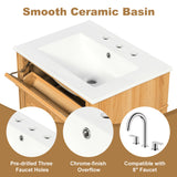 Bathroom Vanity With Sink, Cabinet With Flip Out Drawer, 2 Soft Close Drawers, 1 Soft Close Door - Wood