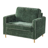 Accent Chair Upholstered Single Sofa With Square Arms, Sewn Pillow Back For Living Room