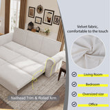 Pull Out Sofa Bed 3 In 1 Convertible Sleeper Sofa With Nailhead Trim & Rolled Arm, Multi Functional