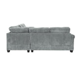 Modern Sectional Set With Corner Wedge, Loveseat, Ottoman & 2 Pillows