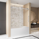 Frameless Single Sliding Shower Door & Handle And Square Tube Track