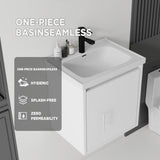 20" Floating Bathroom Vanity Combo With Wall Cabinet, Ceramic Sink & Soft Close Doors - White