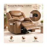 Rocker Recliner Chair With Manual Recline And 360° Swivel Base