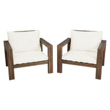 Stylish Outdoor Chair Set With Cushions For Garden (Set of 2)