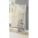 Rosalba - Jewelry Cheval Mirror With Tilting Full Length Mirror And Hidden Storage - Light Gray