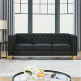 Modern Sofa With Button Tufting, Upholstered Couch For Living Room