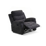 Manual Recliner Chair With 150° Recline, For Living Room - Dark Gray
