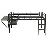 Gaming - Twin Loft Bed With Desk And LED - Black