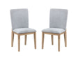 Caspian - Linen And Oak Finish Dining Chair (Set of 2) - Gray - Chair Sets - Alpine Outlets