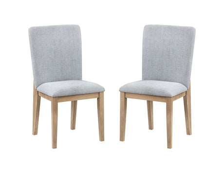Caspian - Linen And Oak Finish Dining Chair (Set of 2) - Gray - Chair Sets - Alpine Outlets