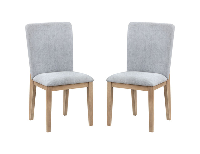 Caspian - Linen And Oak Finish Dining Chair (Set of 2) - Gray - Chair Sets - Alpine Outlets