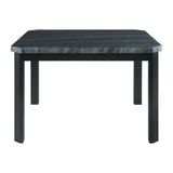 Francesca - Square 5 Piece Counter Height Dining Set, Table & Four PU Chairs - Gray / Marble