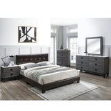 Contemporary Style Bed, Rectangle Headboard