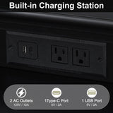 Nightstand With Charging Station, 3 Drawer Storage Table