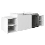 Wall Mounted Bathroom Vanity With Sink, Cabinet & Half Door