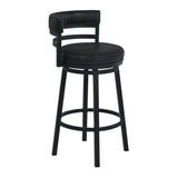 Madrid - 26" Counter Height Metal Swivel Barstool - Ford Black Pu And Black Finish