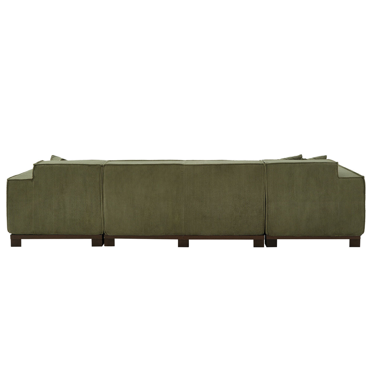 U-Shaped Sectional Sofa With RGB LED Light Strip And 6 Pillows