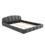 Upholstered Platform Bed Frame, Low Profile Floor Bed, No Box Spring Required