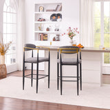 Upholstered Bar Stool With Ergonomic Design (Set of 2)