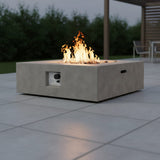 Outdoor Fire Pit Table in Natural Gray 34in with Stainless Steel Burner