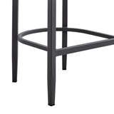 Menorca - Outdoor Patio Counter Height Bar Stool In Aluminum With Gray Cushions