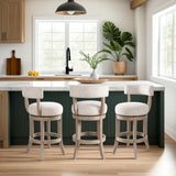 Mystic - Solid Wood Upholstered 26" Counter Height Swivel Barstool