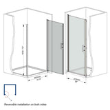 Shower Door, Tempered Glass With Explosion Proof Film, Half Frame Design - Chrome