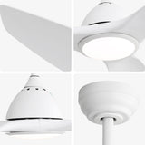 Ceiling Fan With Remote Control And LED Light, Blades, Reversible DC Motor For Indoor / Outdoor Use - White
