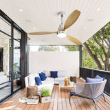 52" Integrated LED Ceiling Fan With Remote Control And Blades For Living Room