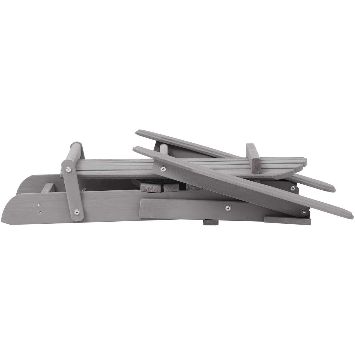 2-Piece Folding Adirondack Chair Set Solid Wood Gray