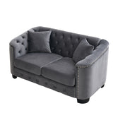 Modern Chesterfield Sofa With Tufted Backrest For Living Room