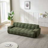 Cloud Series Minimalist Button Tufted Square Arm 3 Seater Sofa
